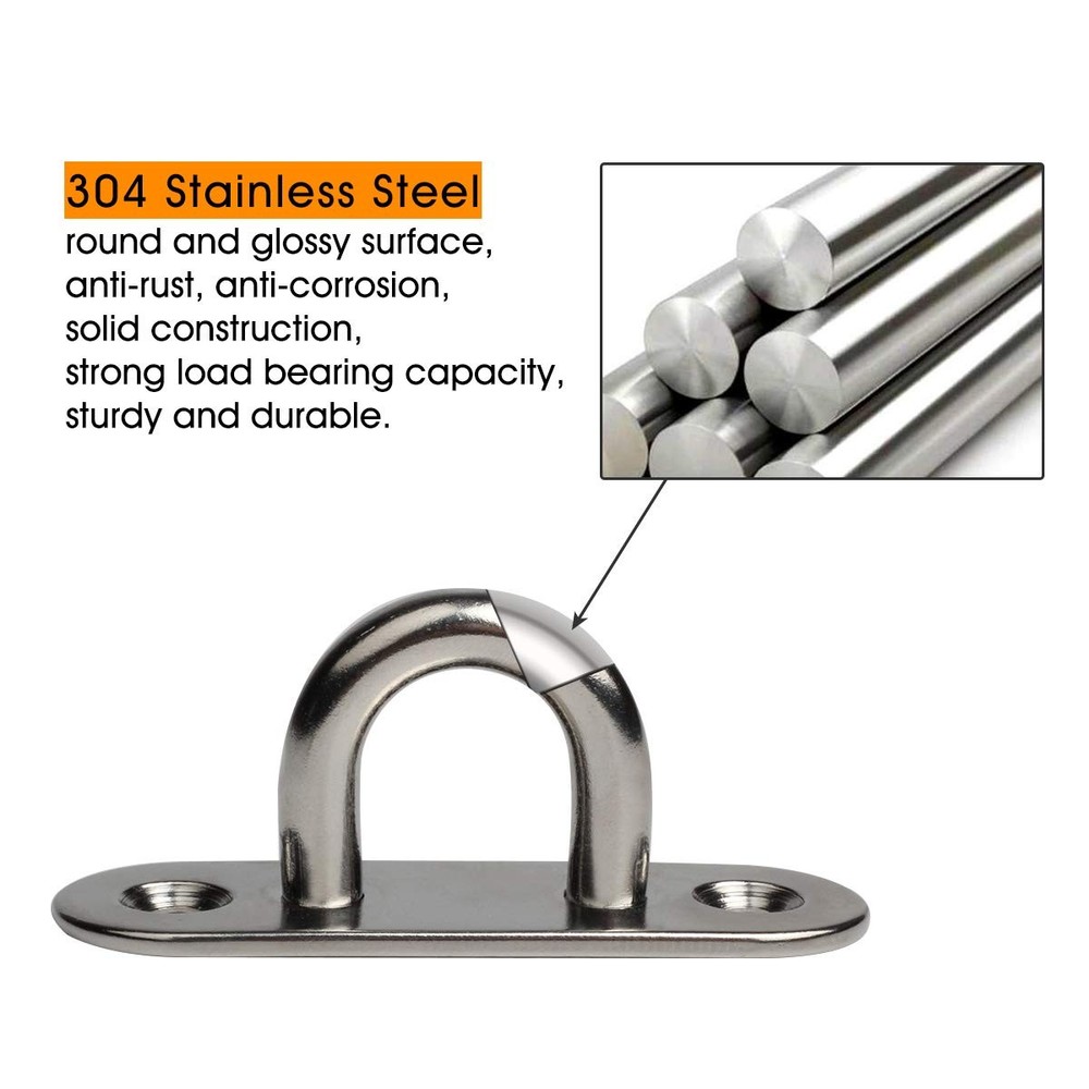 WOFTD 10-Pack 304 Stainless Steel Ceiling Hook Ring Hooks 1. 1.8" M5,