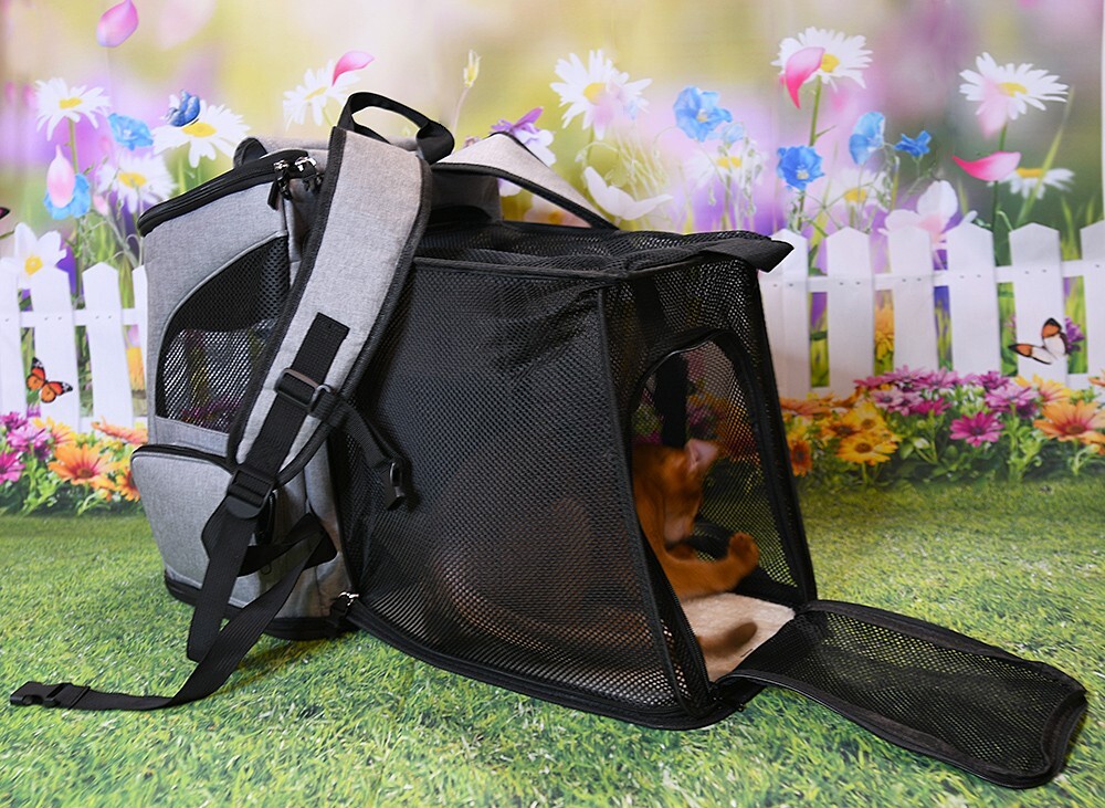 Pet Carrier backpack, Foldable Outgoing portable pet backpack with locker
