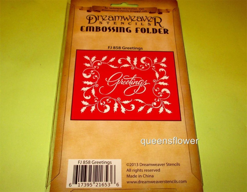STAMPENDOUS DREAMWEAVER EMBOSSING FOLDER GREETINGS
