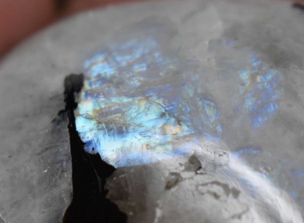Rainbow Moonstone Palm Stone #12