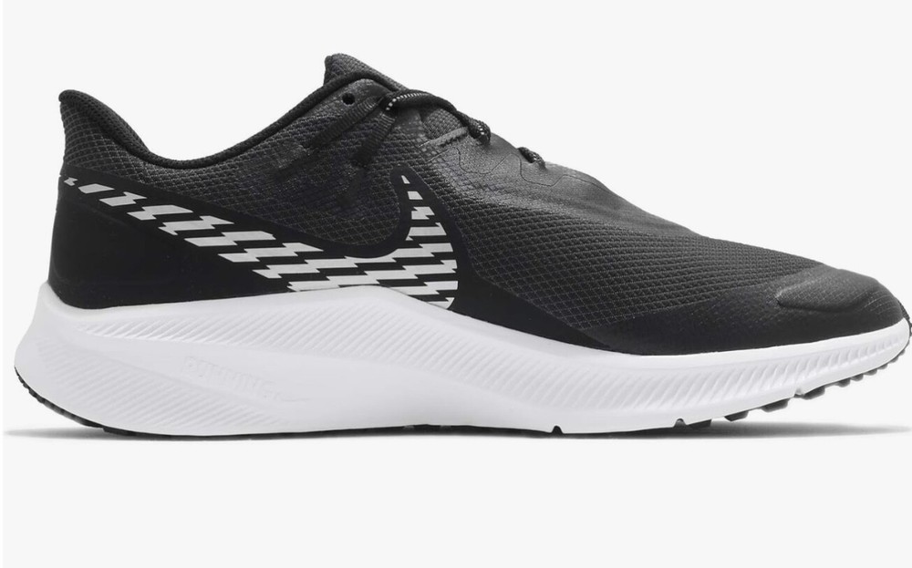 Size 9 - Nike Quest 3 Shield Black Metallic Silver