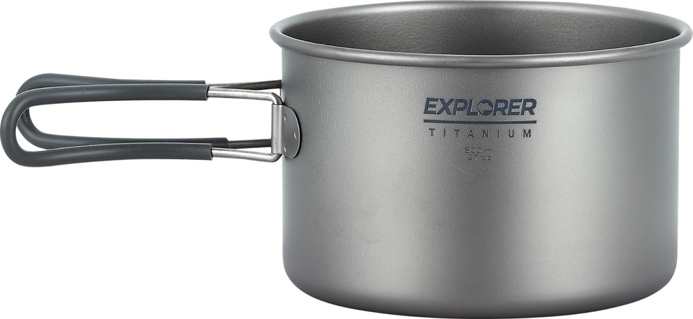 Explorer Bear Titanium Stackable Camping Cooking Pot Mess Kit Set