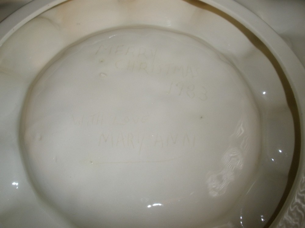 Vintage White Ceramic Egg Plate 13" Space for 24 Eggs EUC