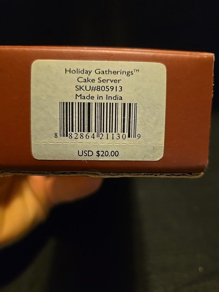Lenox Holiday Gatherings Cake Server In Original Box