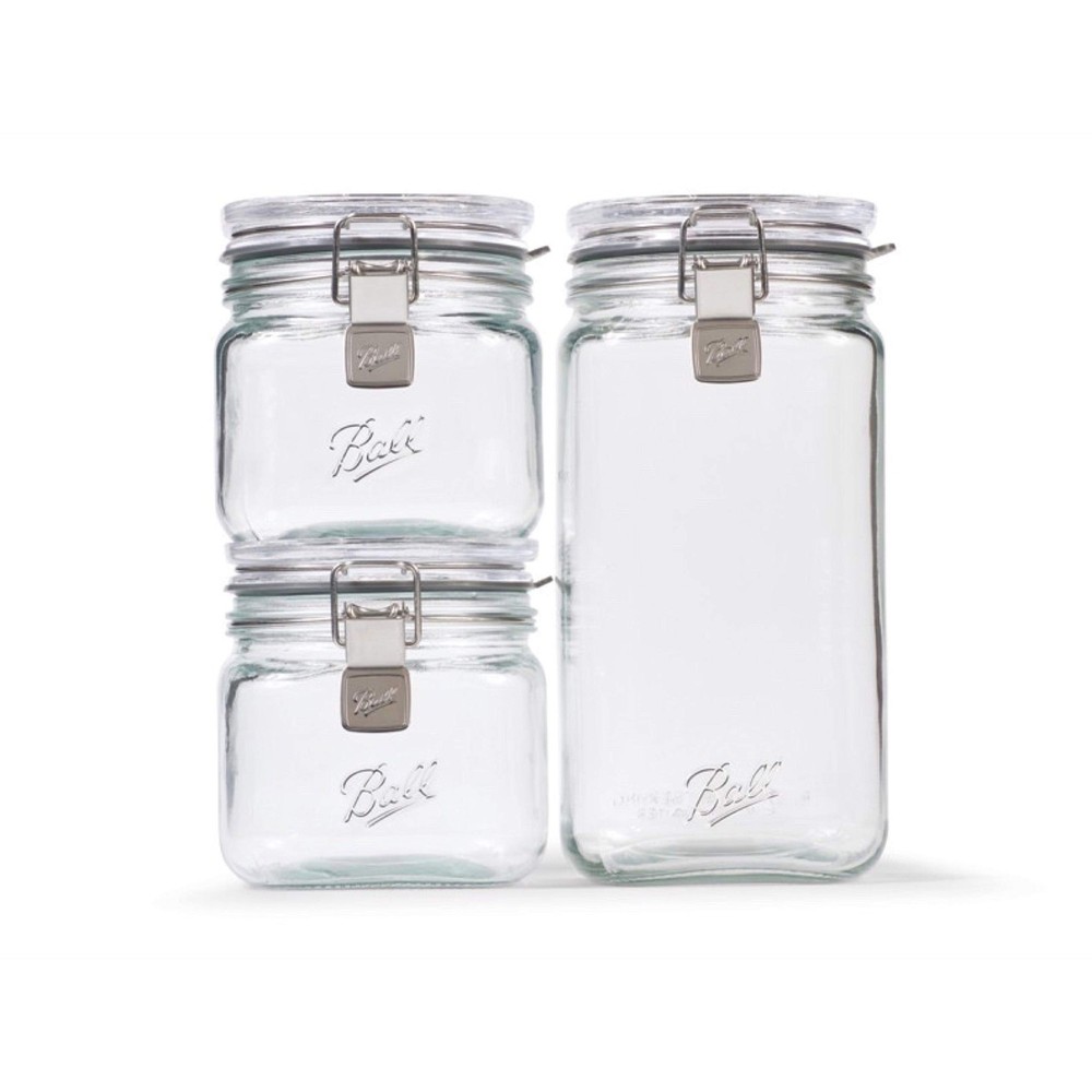 Storage Latch Jars, 3-Pack