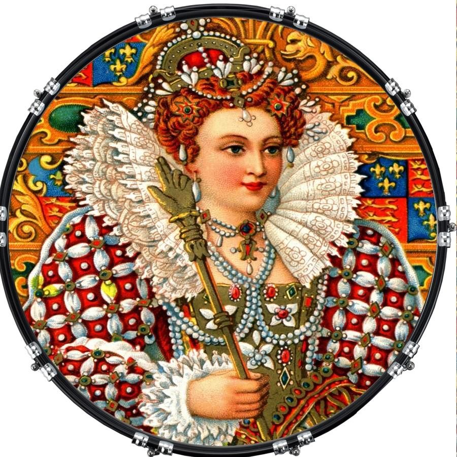 Aquarian 22" Kick Bass Drum Head Graphical Image Front Skin Painted Queen