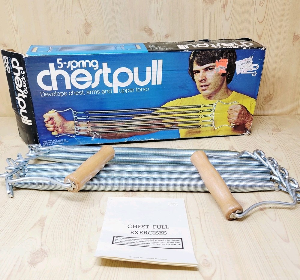 Vintage 1970s DP 5 Spring Chest Pull Expander Exerciser in Original Box
