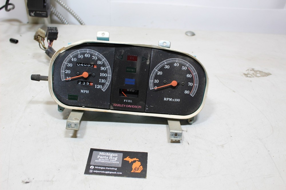 86-95 Harley Electra Glide OEM Speedo Tachometer Instruments Tach Untested