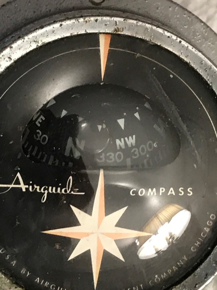 Vintage Airguide Dash Mount CompaSs