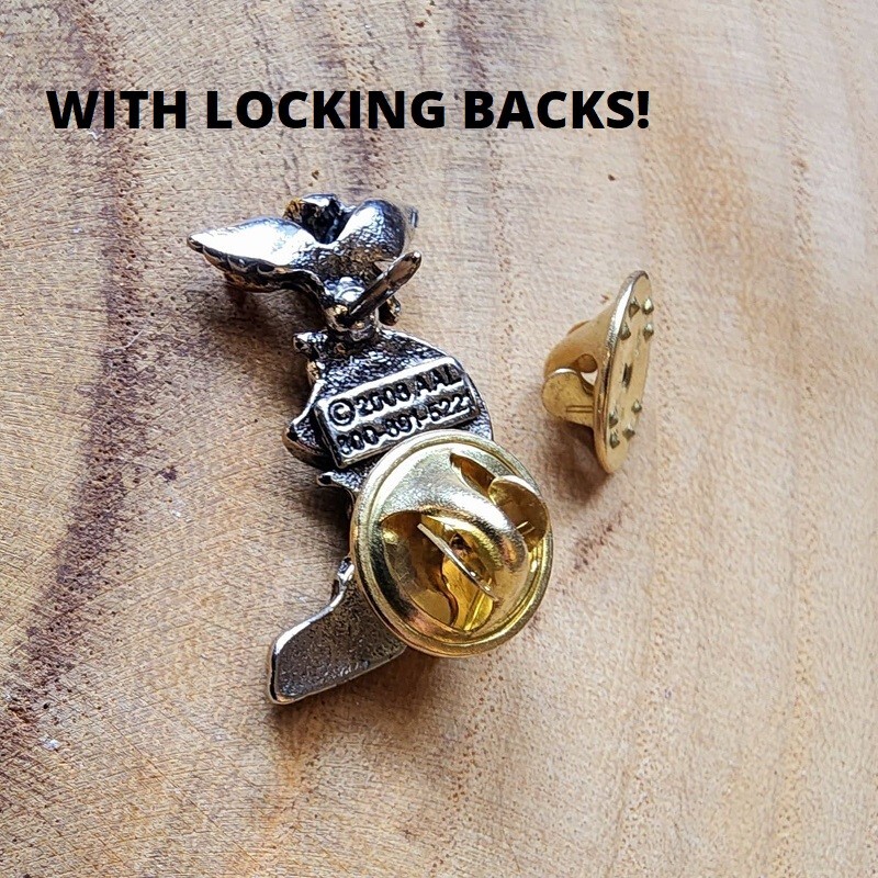 FTW BIKER PIN W/ LOCKING BACK FOR VEST JACKET LEATHER DENIM