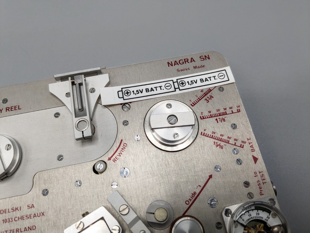 Nagra SN Battery Label - Reproduction