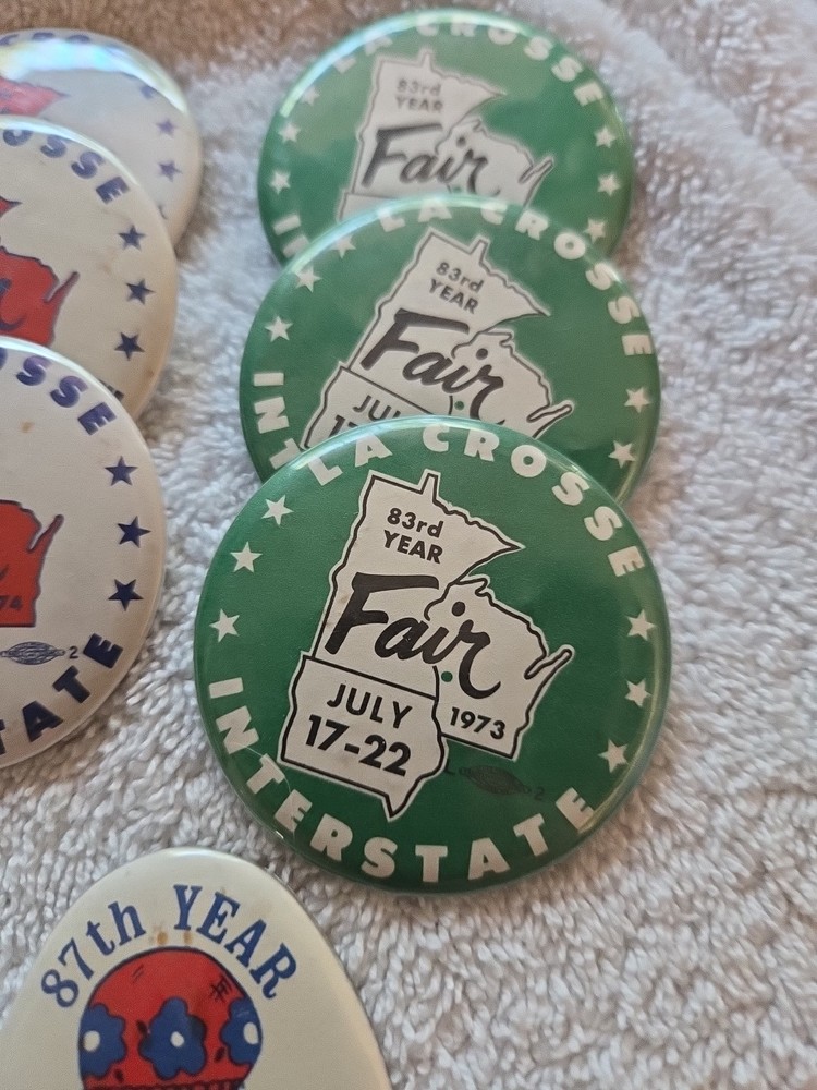 La Crosse Interstate Fair button collection total of 10
