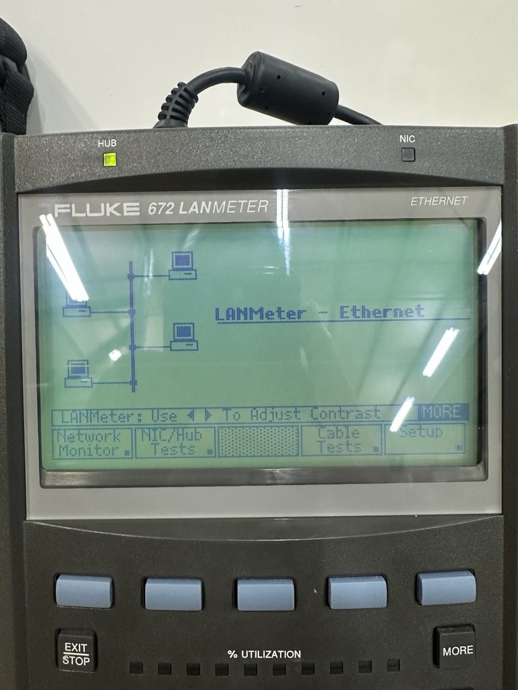 FLUKE 672 Ethernet LANmeter Network Analyzer W/ Bag Disk Adapter Powers UNTESTED