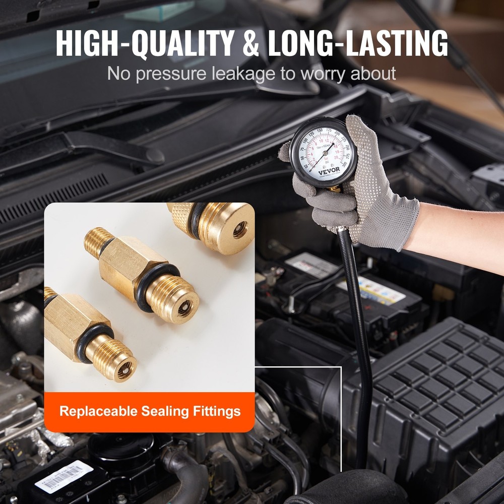 Compression Tester Adapter Kit, 9 Pcs Automotive Engine Cylinder Leak Down Compr