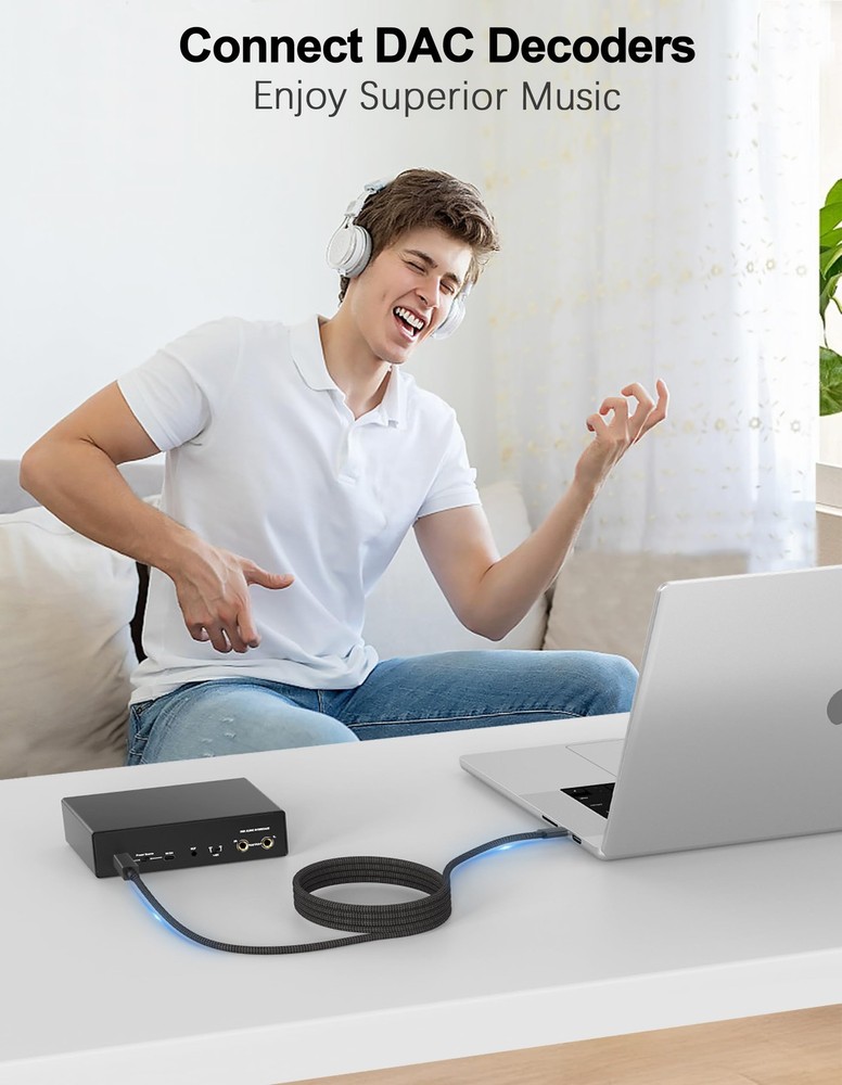 USB B To USB C Printer Cable 6 Ft Type B To C Cord MIDI Controller Nylon