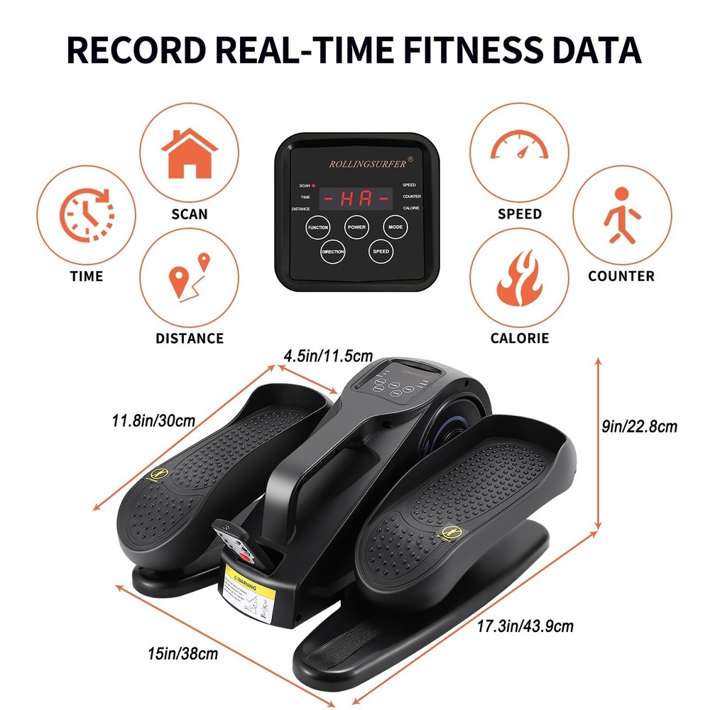 Rollersurfer - Under Desk Elliptical Machine Adjustable Speeds Elliptical