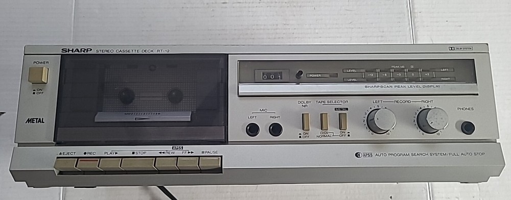 Sharp Stereo Cassette Deck RT-12 Dolby Metal Auto Program & Auto Stop