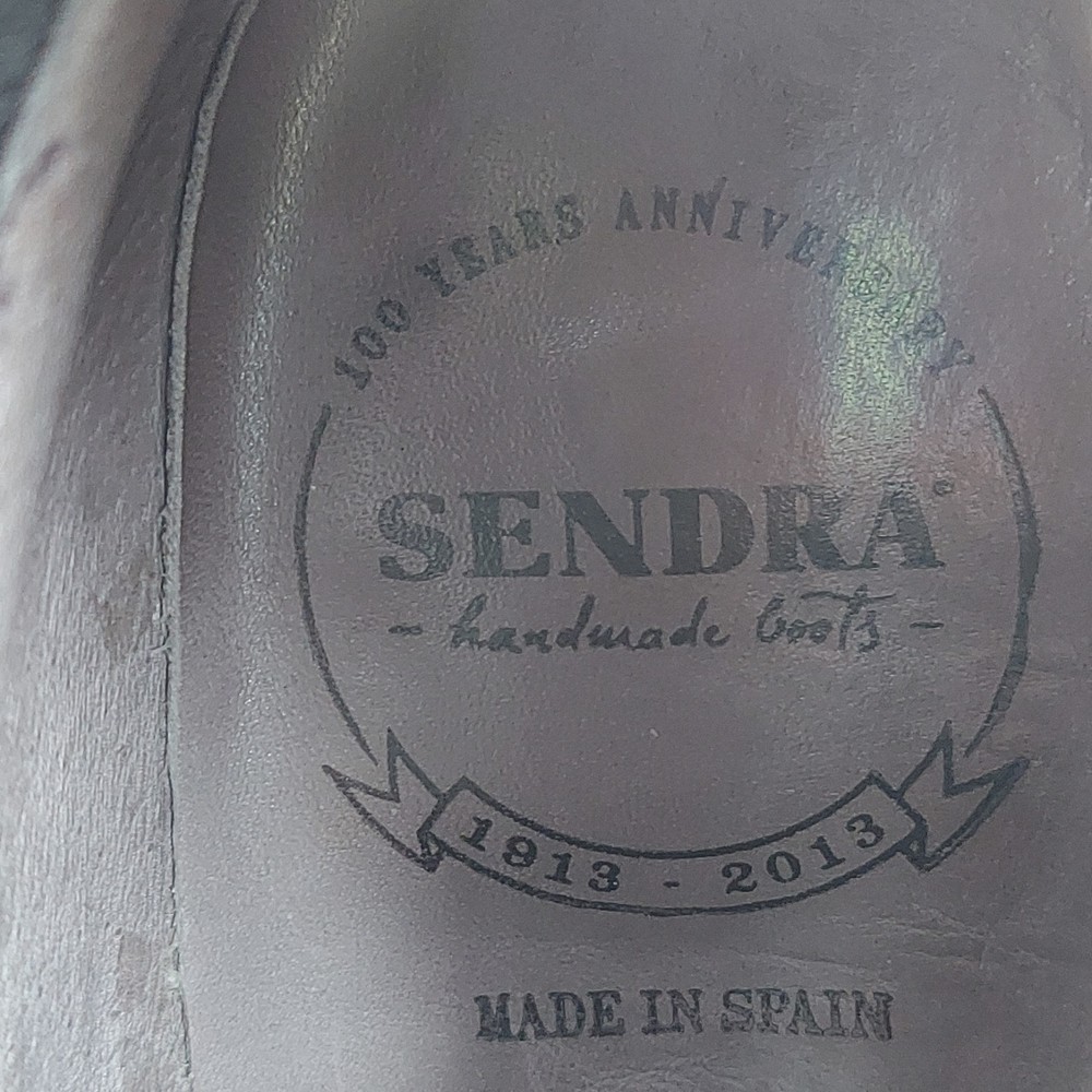 Sendra 1729 100th Anniversary Handmade Button Brogue Boots Brown Leather 8