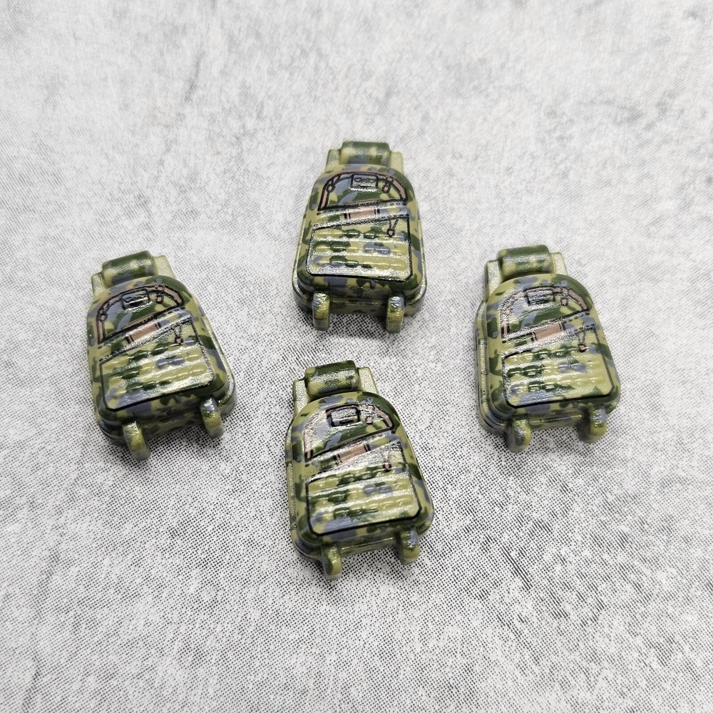 4pack Spec Ops Backpack Camo  Blocks Weapons Accessories for Minifigures gA51006