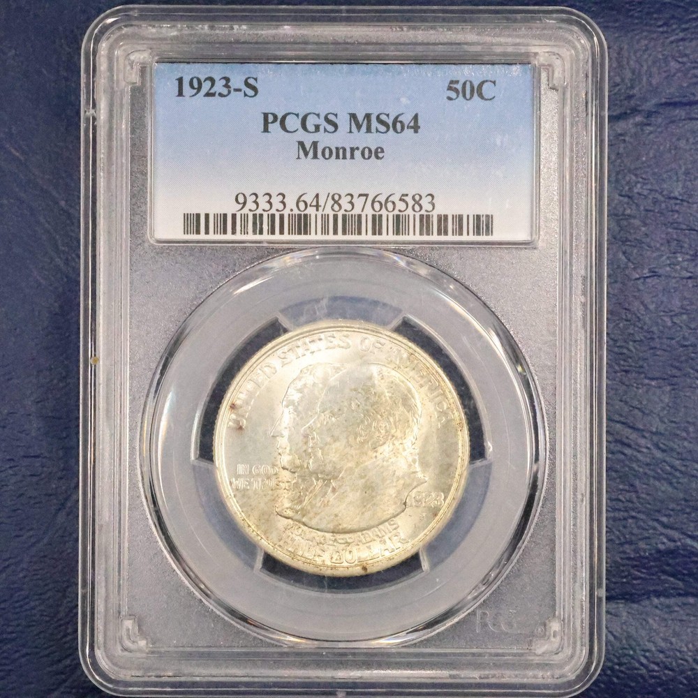 1923 S Monroe Doctrine Centennial Half Dollar 50c Commemorative - PCGS MS 64
