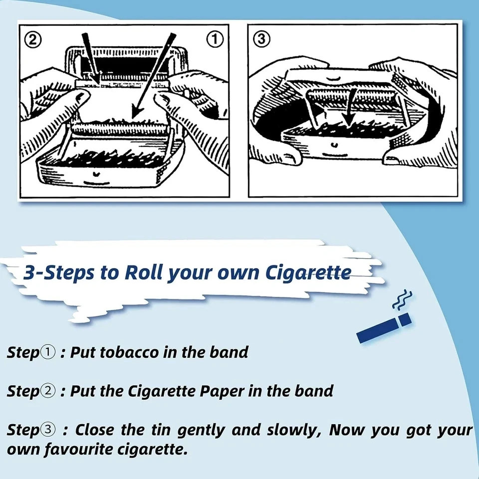 Metal Automatic Cigarette Smoking Rolling Machine Roller 70mm (Random Pattern)