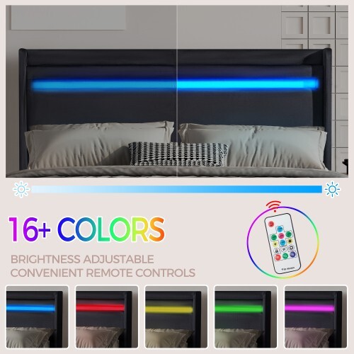 With remote control and bed changing LED light bedboard Easy to assemble