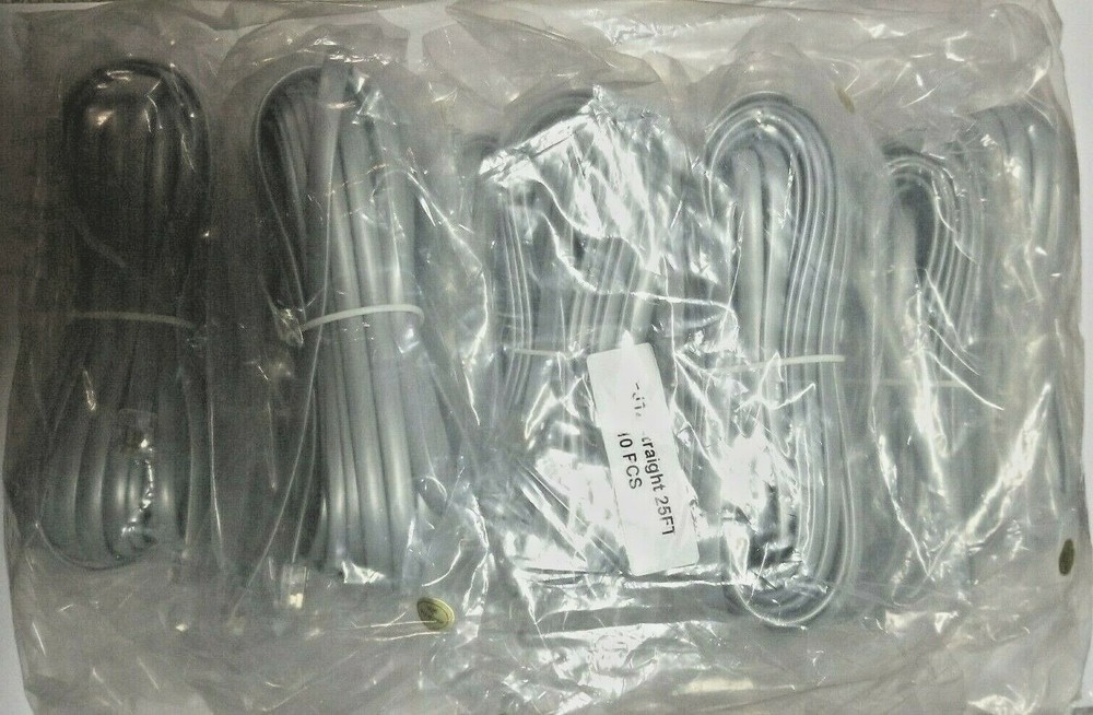 10 pcs Phone cable / RJ12 (6P6C) Straight - 25ft DATA HQ DATA CABLE