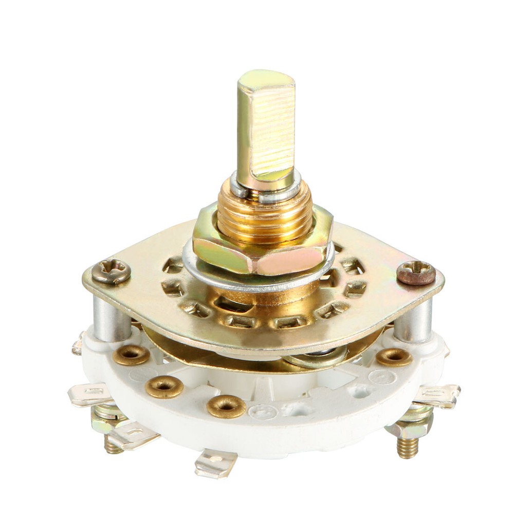 2P3T 2 Pole 3 Position Selectable Single Deck Band Selector Rotary Switch 8Pin