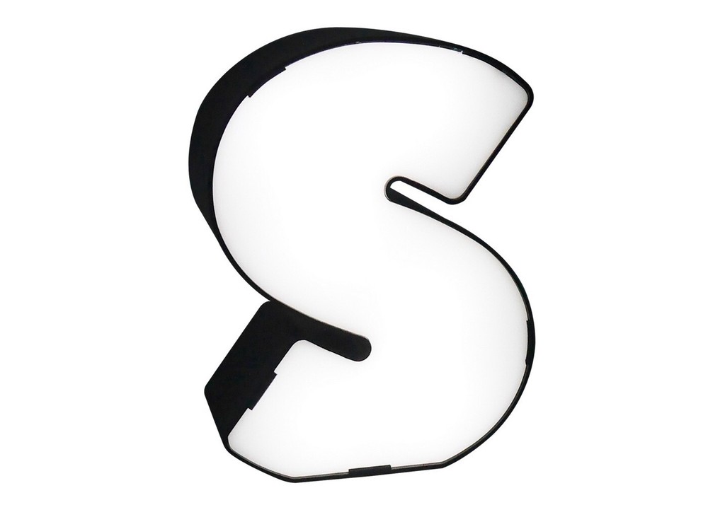 Letter S LED Light 4" Monogram Marquee Mini Tabletop Nightlight w/ 4-Hr Timer