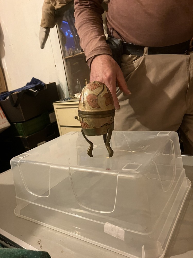Metal Russian Style Egg On Stand