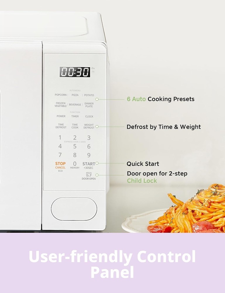 Functional Retro Microwave Oven with Child Lock and Efficient Cooking Programs