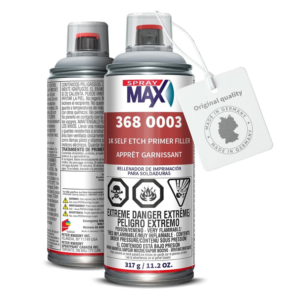 SprayMax 1K Self Etching Primer Filler Light Gray | Professional Self-Etching...