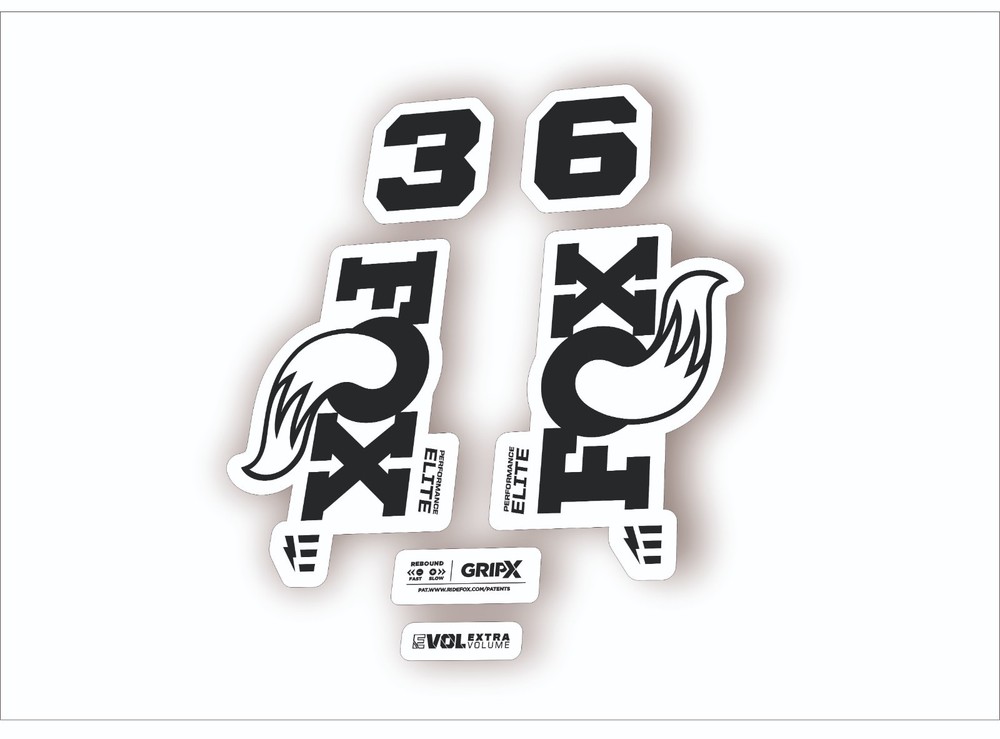 FOX 36 Elite E-Optimized 2026 Fork Factory Decal Sticker Adhesive Black