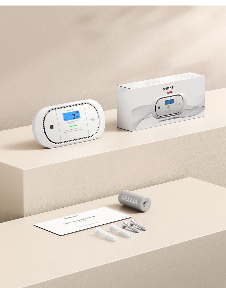 X-Sense CO Detector W/ Digital LCD Display Replace Battery