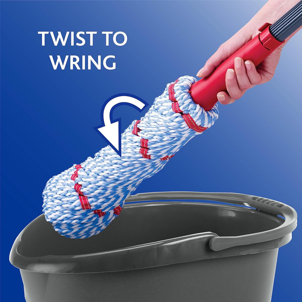 O-Cedar Microtwist MAX Microfiber Twist Mop with 1 Extra Refill | Features Hands