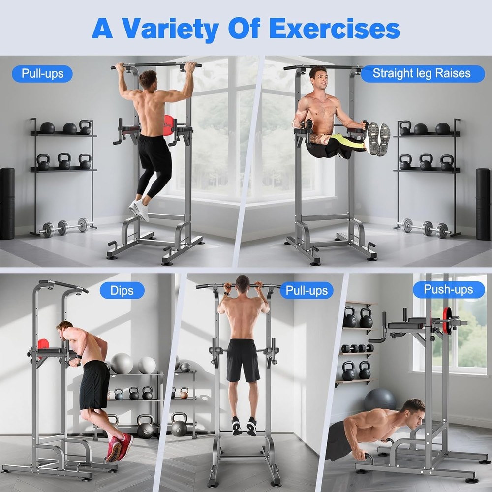 Power Tower Pull Up Bar Station Workout Dip Station