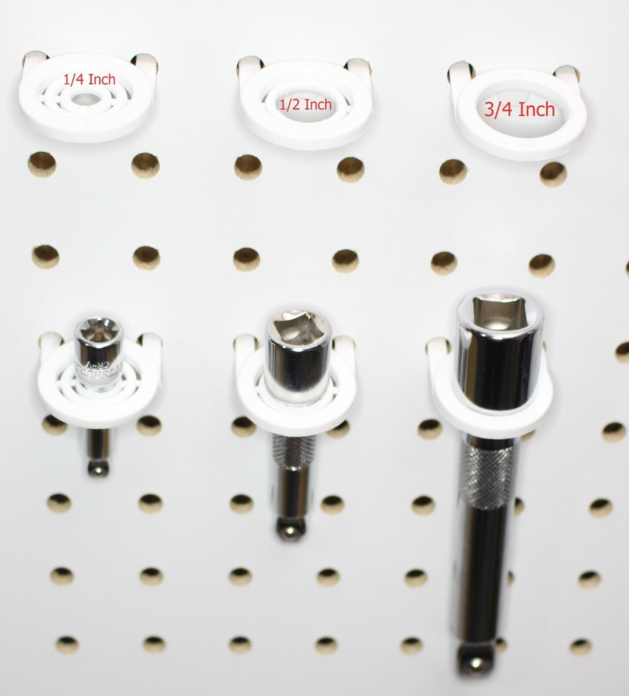 White Plastic Pegboard Multi-Purpose Tool Holder PEGBOARD NOT INCLUDED