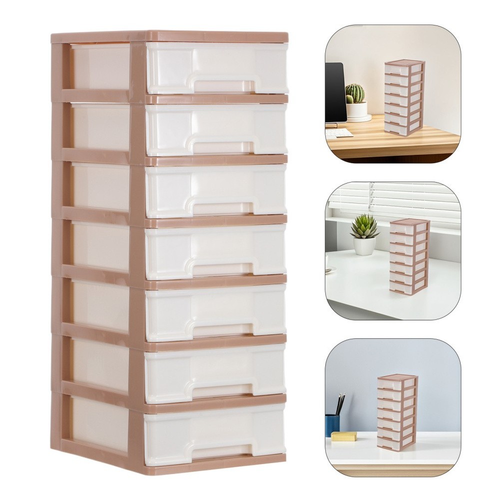 Plastic Drawer Organizer Desktop Storage Unit with Drawers Multi Layers