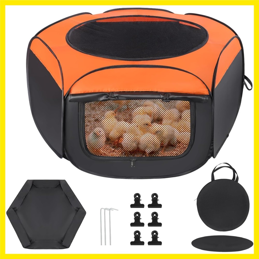 Chick Brooder Box, Upgrade Double Door Brooder Box for Chick Starter Kit, Pop...