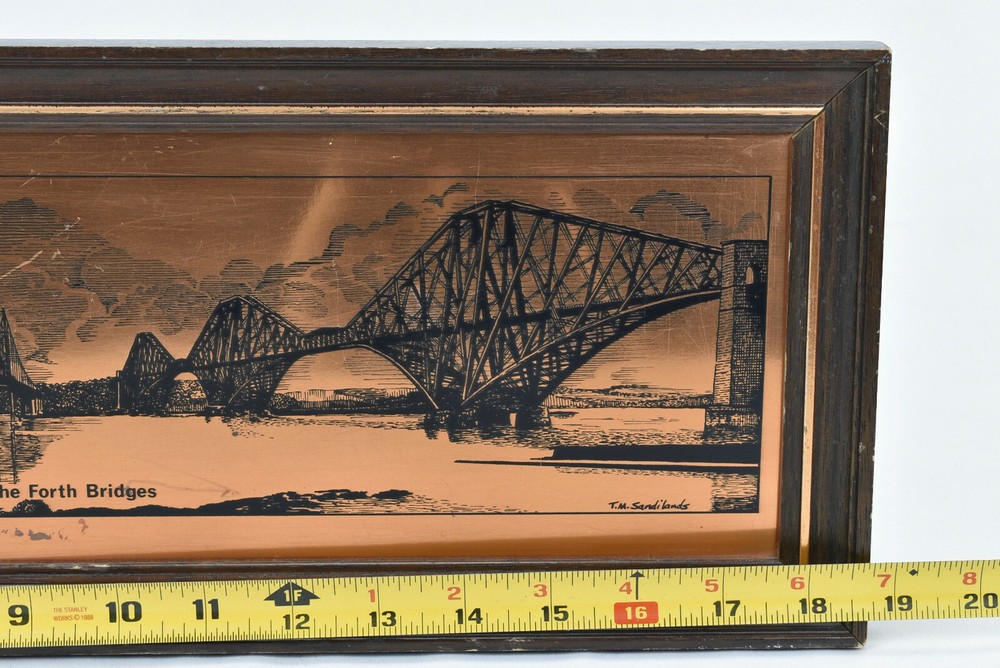 The Forth Bridges Vintage Etchmaster Original Copper Etching 18.75" x 7"