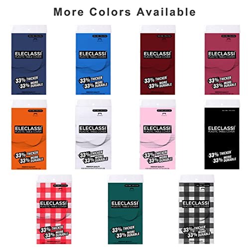 6 Pack Premium Round Disposable Plastic Tablecloth - 84 Round - 6 Pack Black