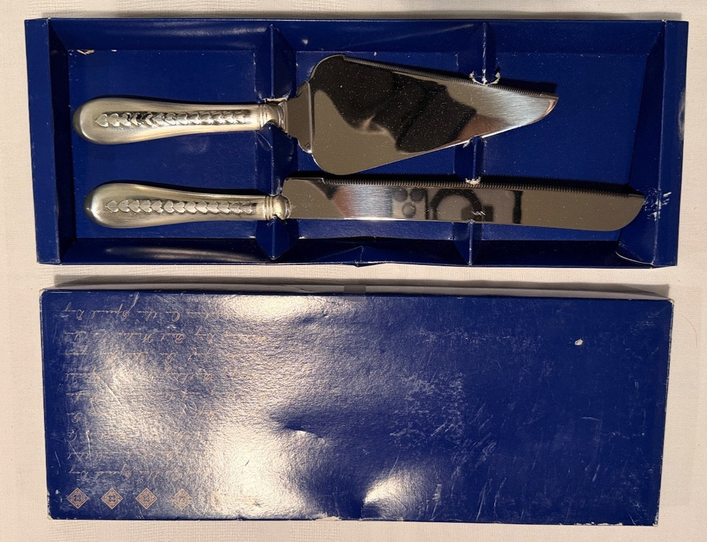 Things Remembered Cake Serving Set Stainless Steel Knife & Server Hearts Handles