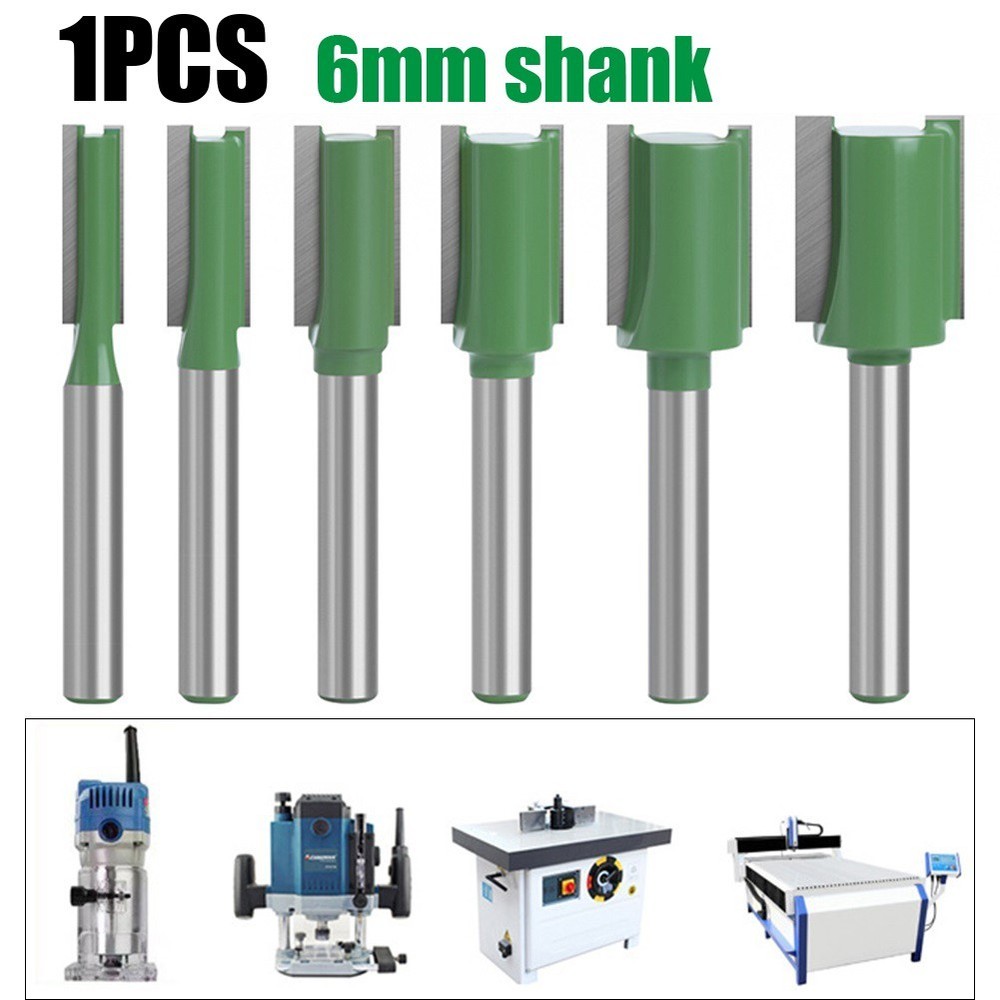 Straight Router Bits 6mm Shank 55mm Enable High Hook Single Double Flute