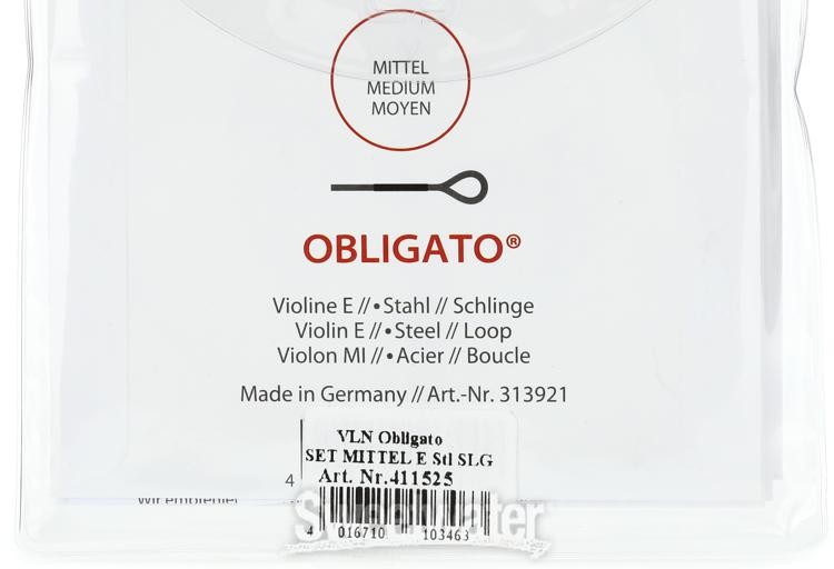 Pirastro Obligato Violin String Set - 4/4 Size Loop-end E