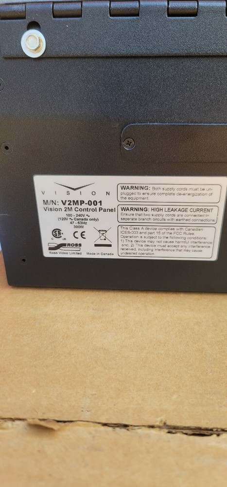 Ross V2MP-001 Vision 2M Control Panel