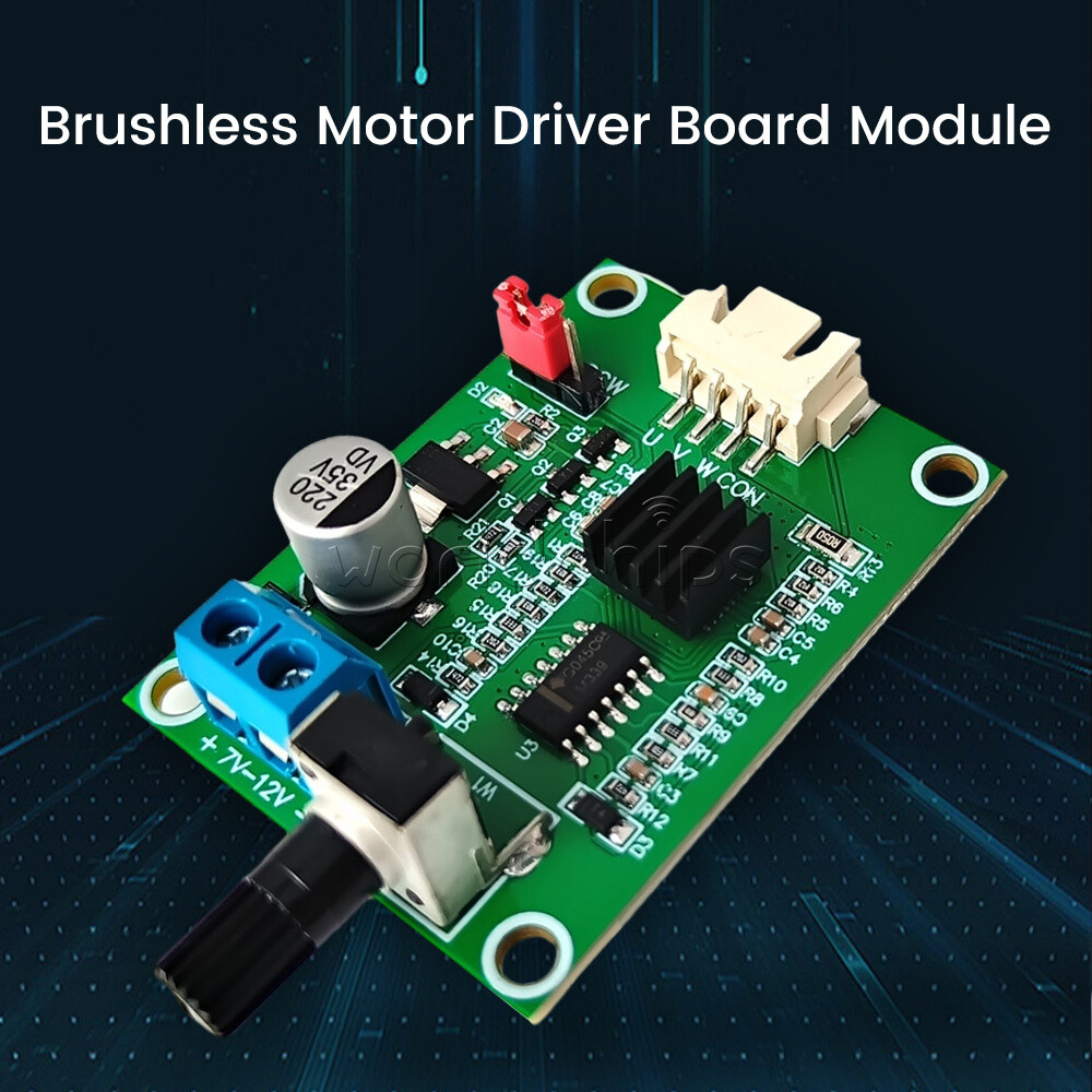 DC7V-12V DC Brushless Motor Driver Board Module Speed Controller + Terminal Wire