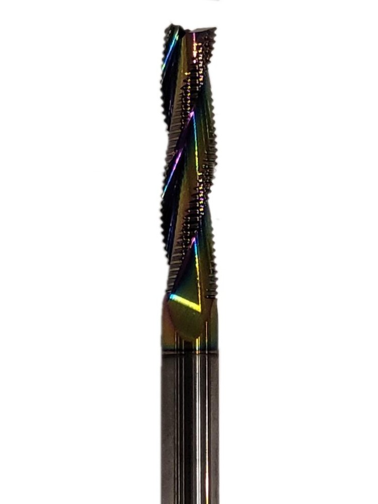 router bit CNC 1/2" SHANK 3 FLUTES 2.25 CL solid carbide RAINBOW