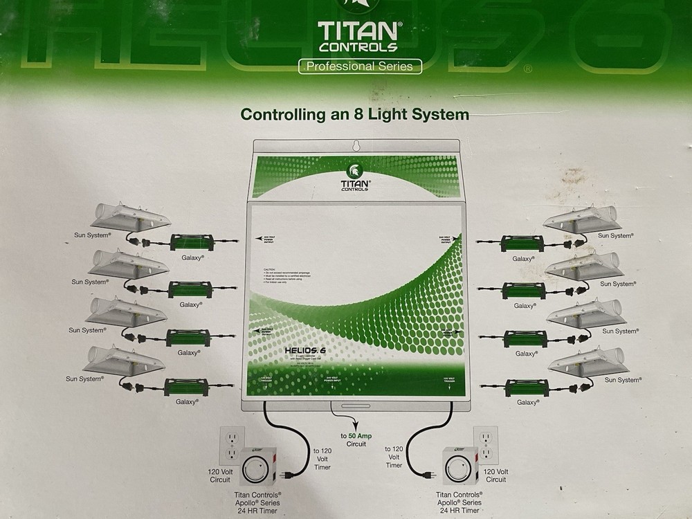 Titan Controls Helios 6 8 Light Controller with Dual Trigger Cords 240V