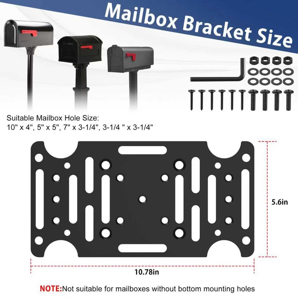 Mailbox Mounting Bracket, Heavy-Duty Plate for Post Mount Mailboxes Compatibl...