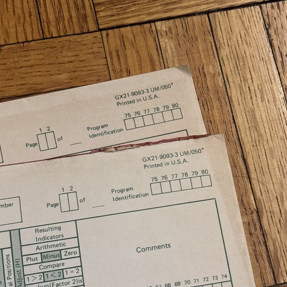Vintage IBM RPG CALCULATION SPECIFICATION Sheets - Unused Computing Books (2)
